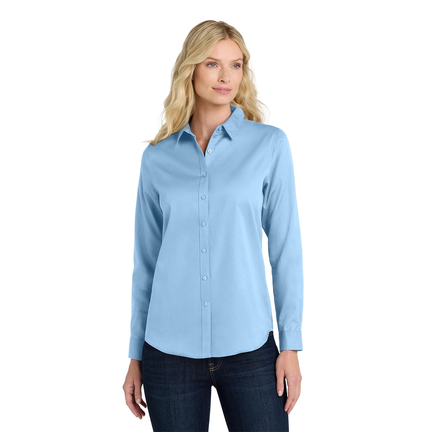 Port Authority Women's Long Sleeve SuperPro Embroidered React Twill Shirt
