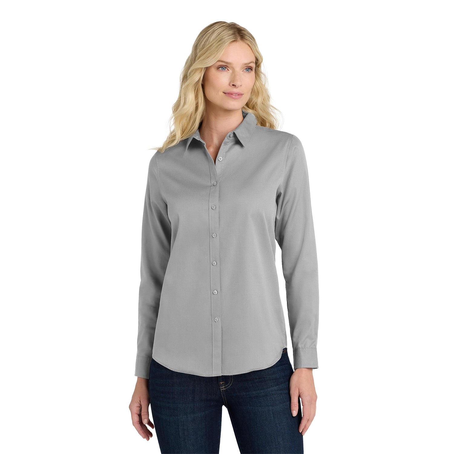 Port Authority Women's Long Sleeve SuperPro Embroidered React Twill Shirt