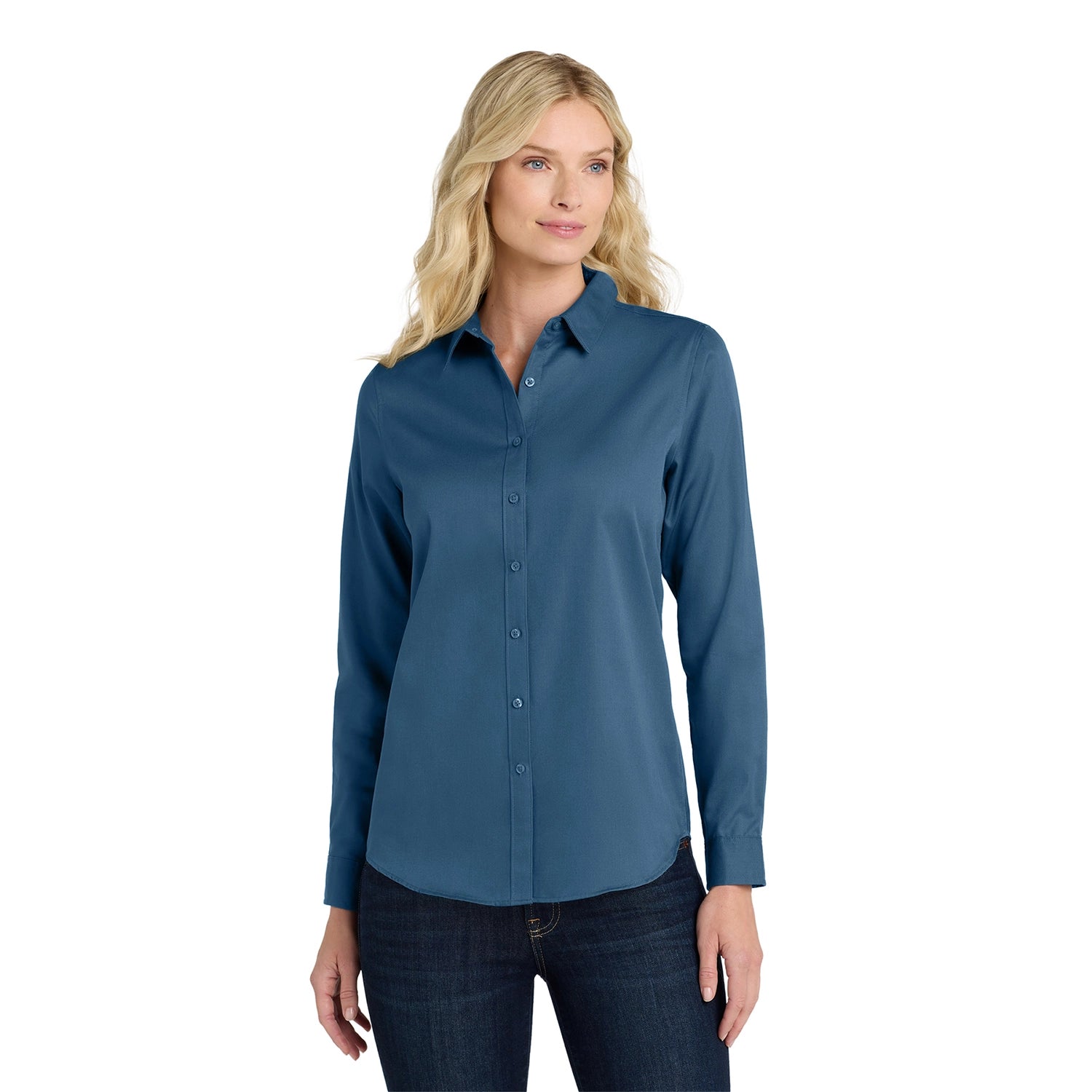 Port Authority Women's Long Sleeve SuperPro Embroidered React Twill Shirt