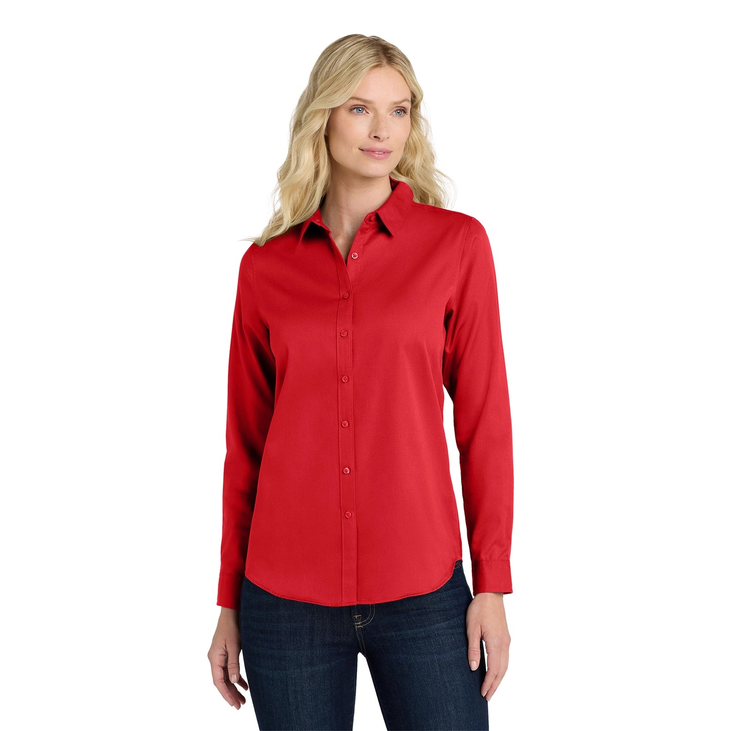 Port Authority Women's Long Sleeve SuperPro Embroidered React Twill Shirt