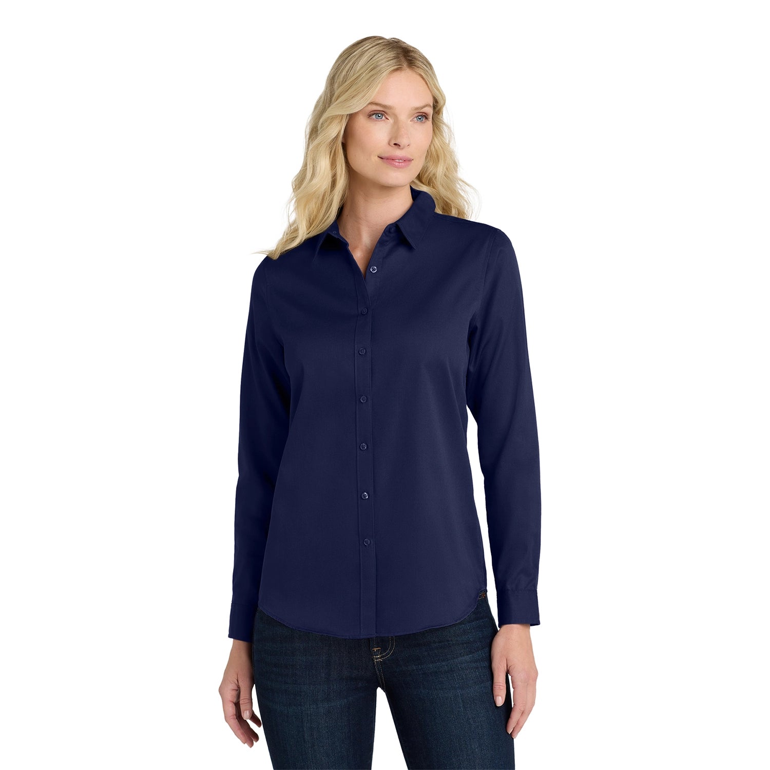 Port Authority Women's Long Sleeve SuperPro Embroidered React Twill Shirt