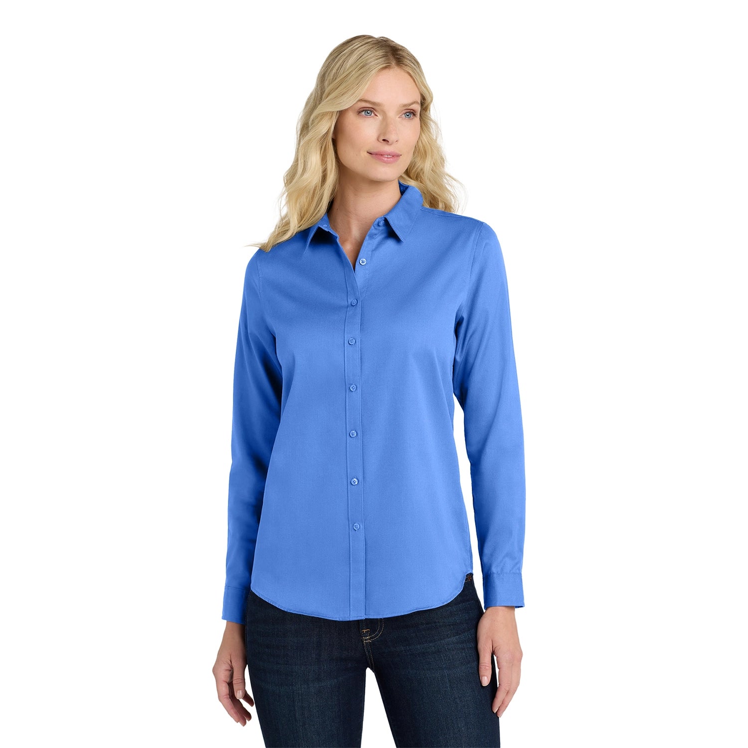Port Authority Women's Long Sleeve SuperPro Embroidered React Twill Shirt