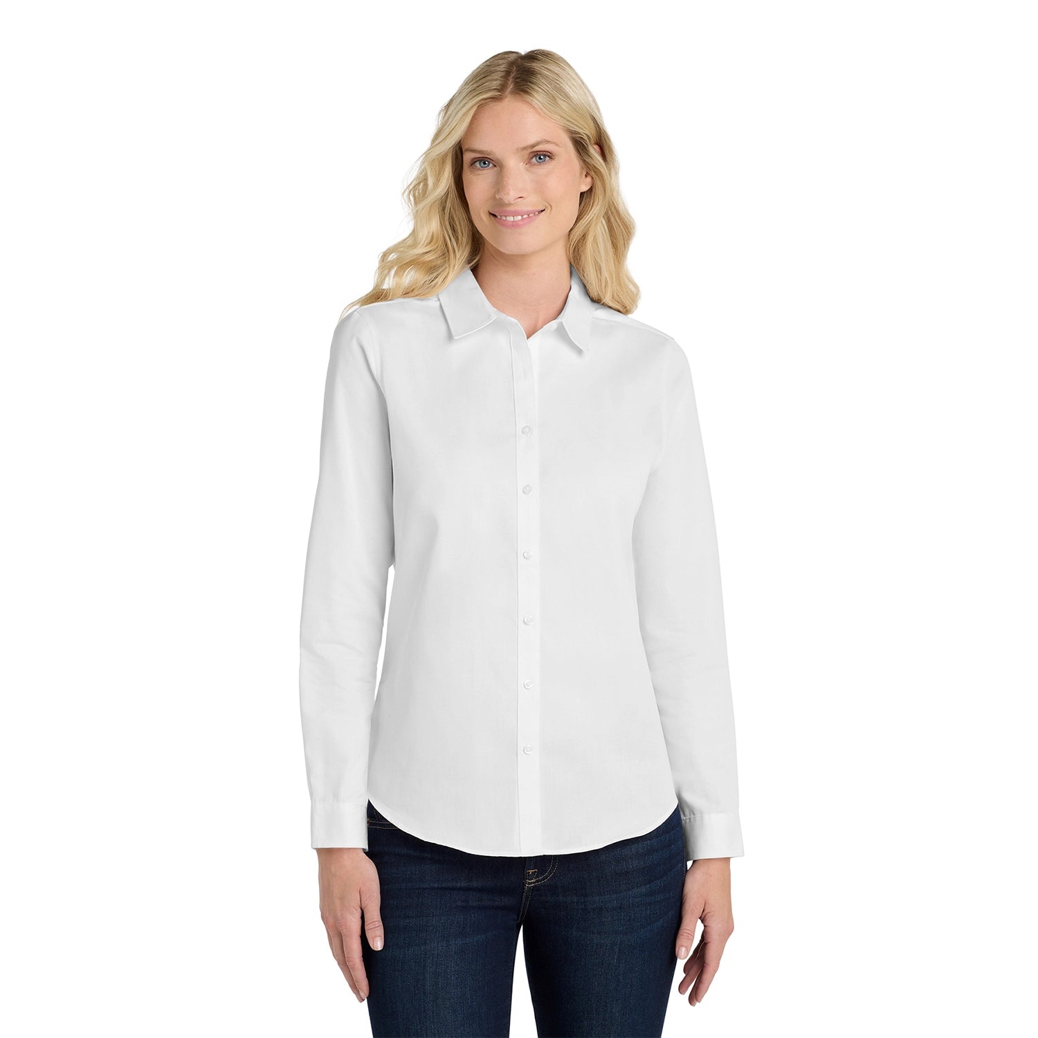 Port Authority Women's Long Sleeve SuperPro Embroidered React Twill Shirt