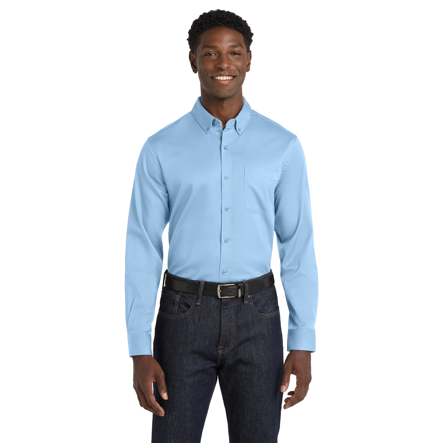 Port Authority Long Sleeve SuperPro React Embroidered Twill Shirt