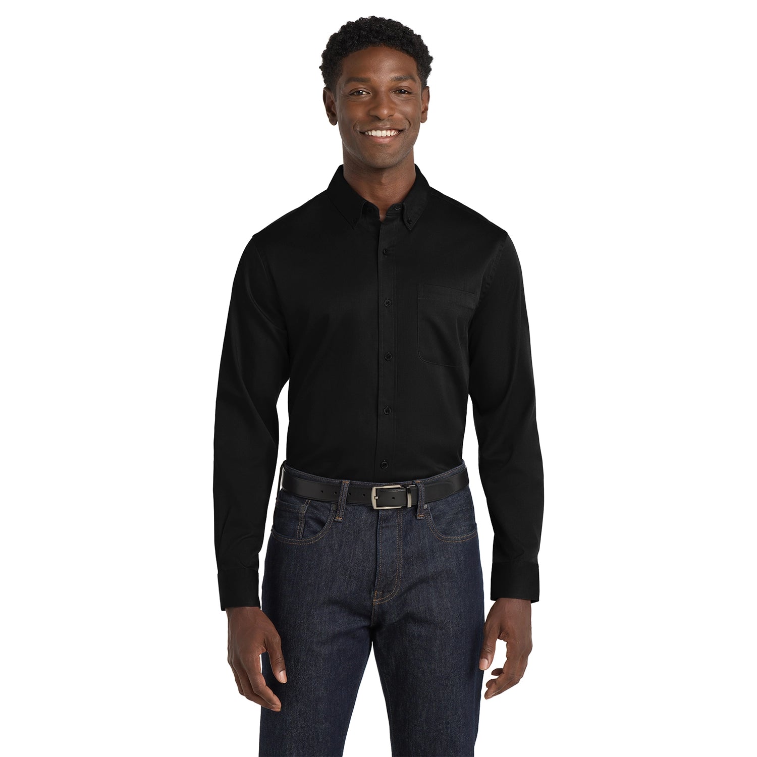 Port Authority Long Sleeve SuperPro React Embroidered Twill Shirt