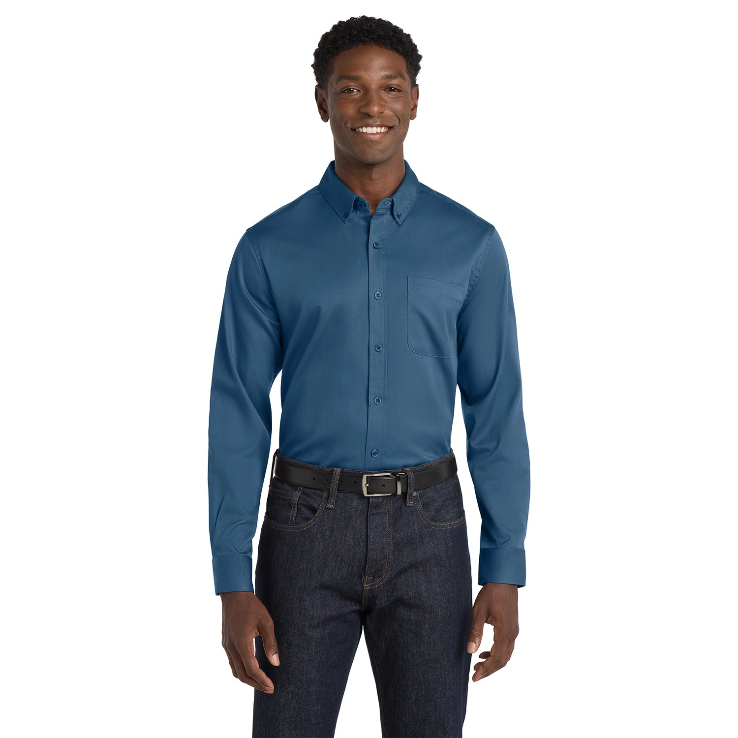 Port Authority Long Sleeve SuperPro React Embroidered Twill Shirt