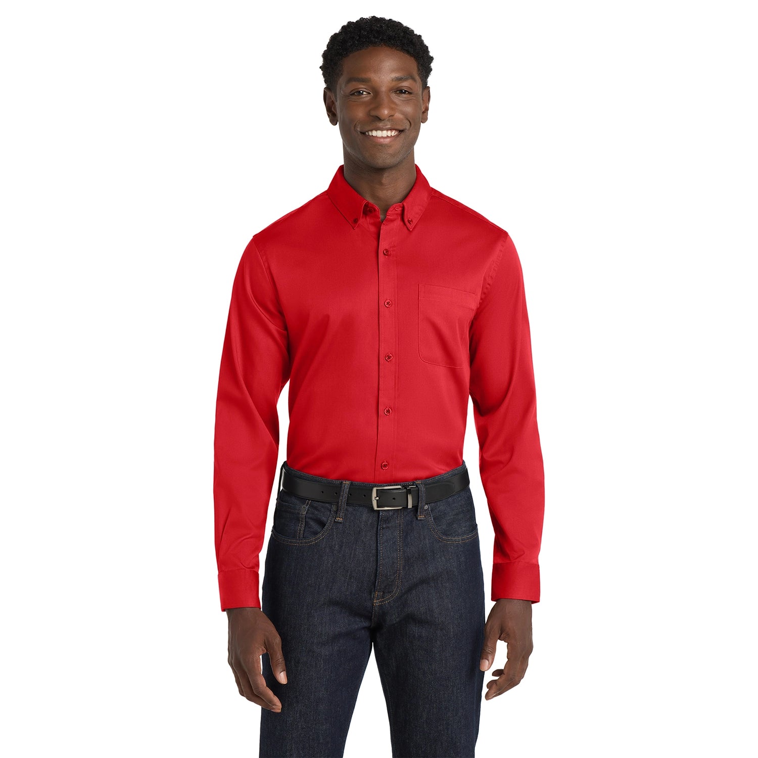 Port Authority Long Sleeve SuperPro React Embroidered Twill Shirt