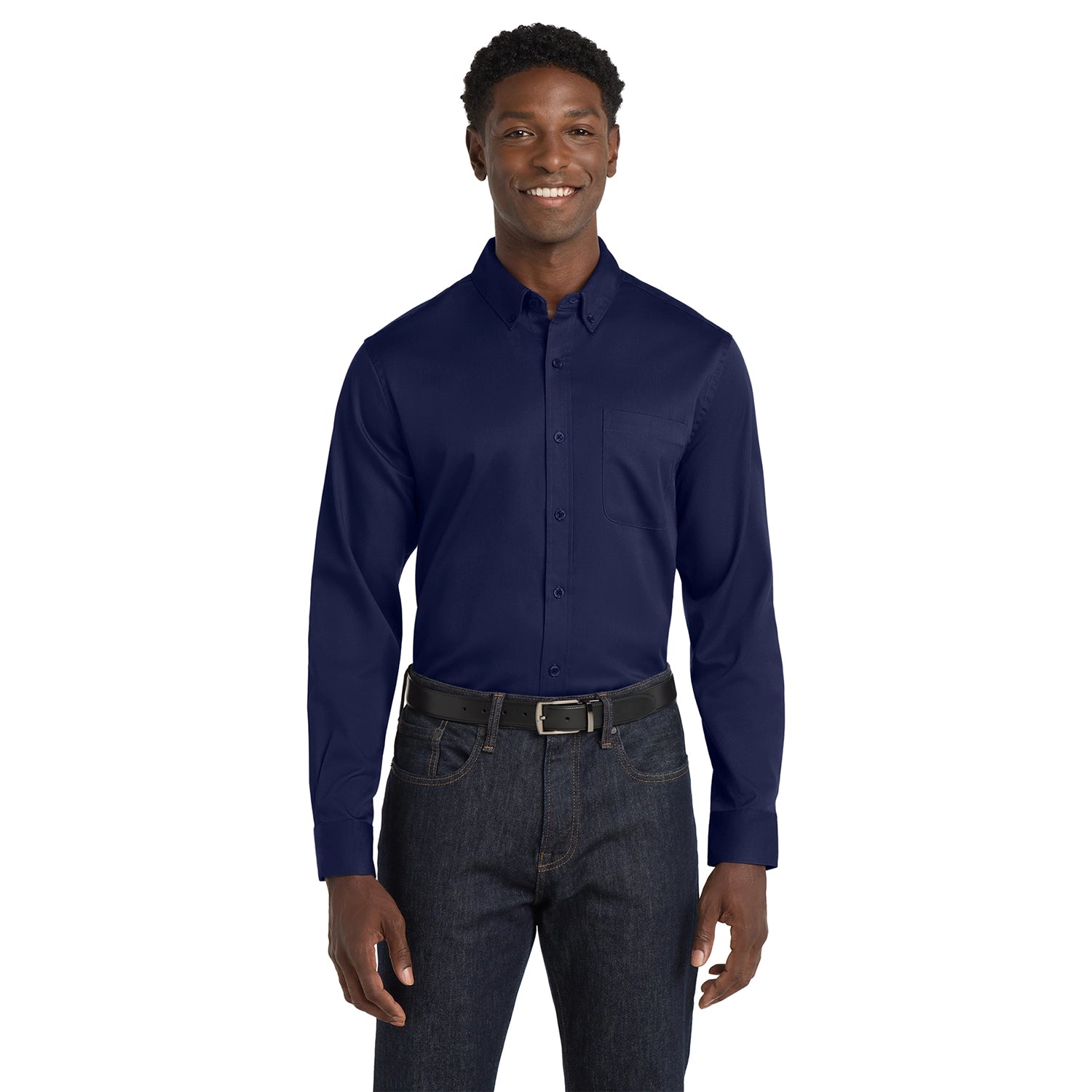 Port Authority Long Sleeve SuperPro React Embroidered Twill Shirt
