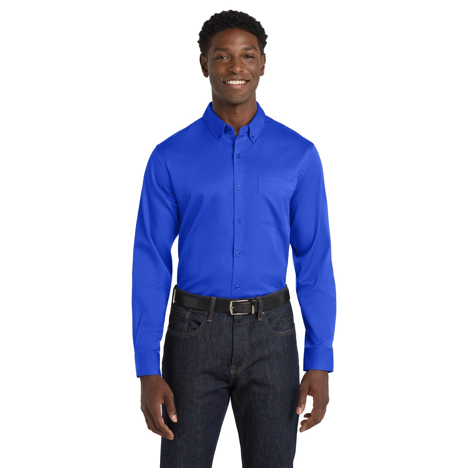 Port Authority Long Sleeve SuperPro React Embroidered Twill Shirt