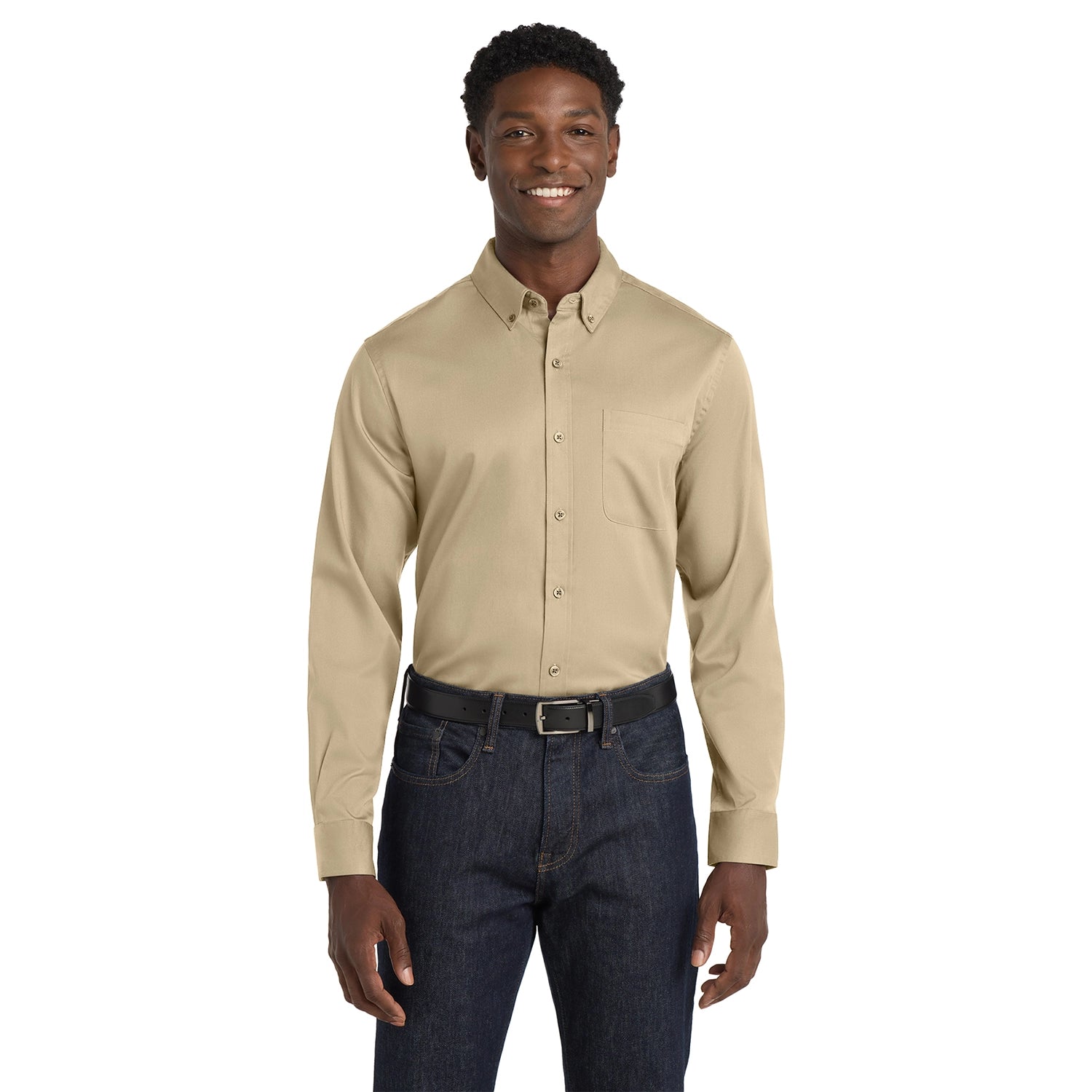 Port Authority Long Sleeve SuperPro React Embroidered Twill Shirt