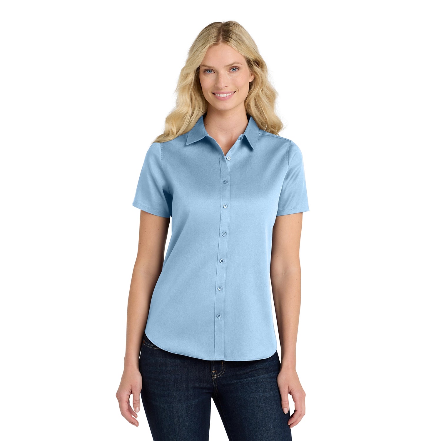 Port Authority Women's Short Sleeve SuperPro React Embroidered Twill Shirt