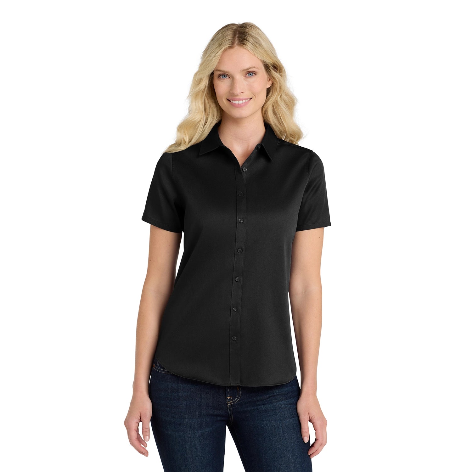 Port Authority Women's Short Sleeve SuperPro React Embroidered Twill Shirt