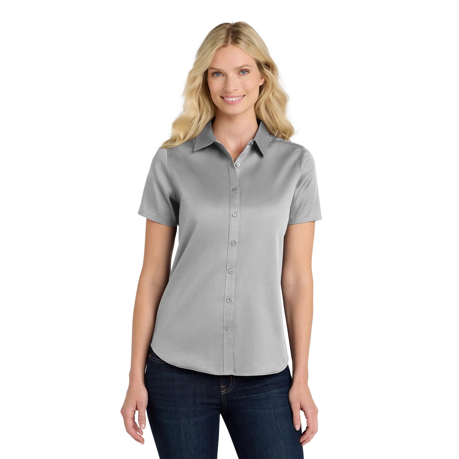 Port Authority Women's Short Sleeve SuperPro React Embroidered Twill Shirt