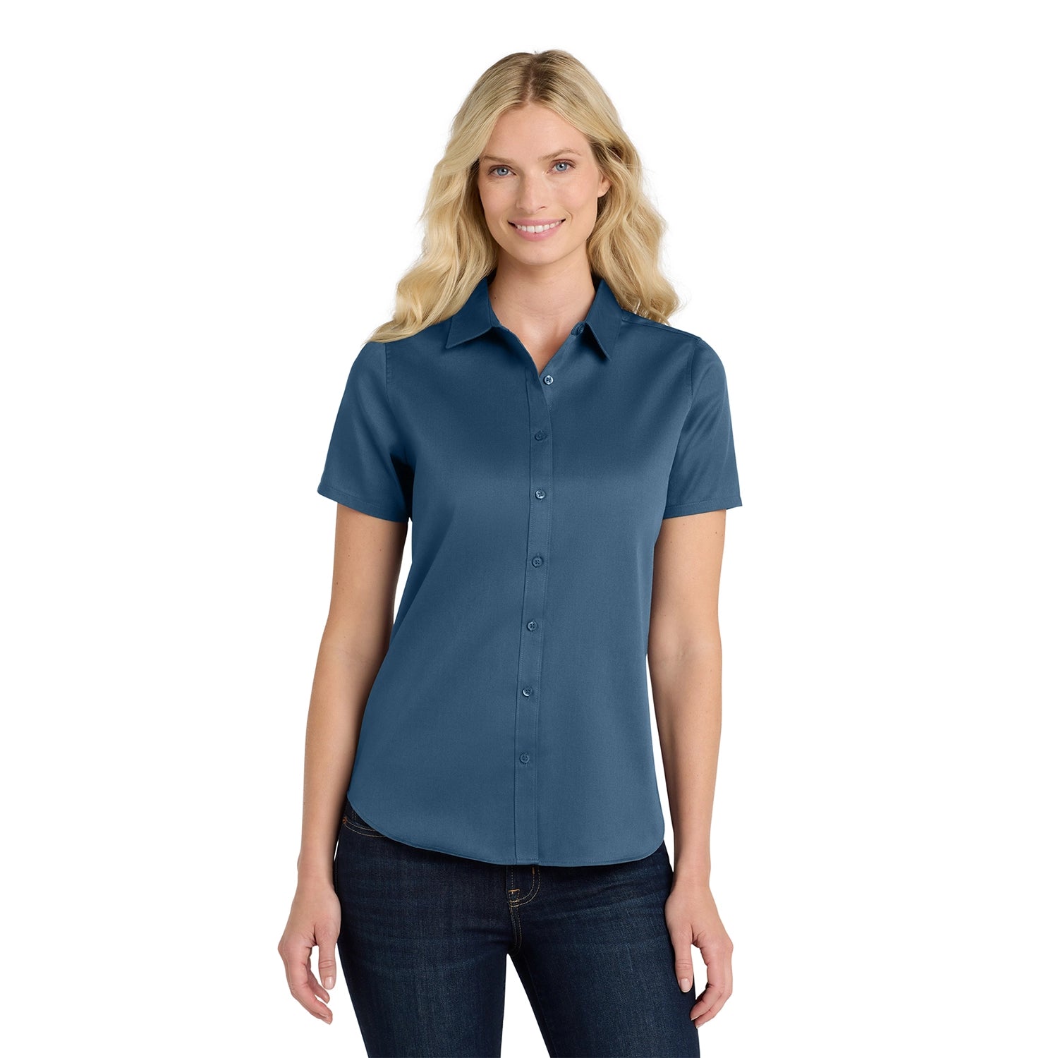 Port Authority Women's Short Sleeve SuperPro React Embroidered Twill Shirt