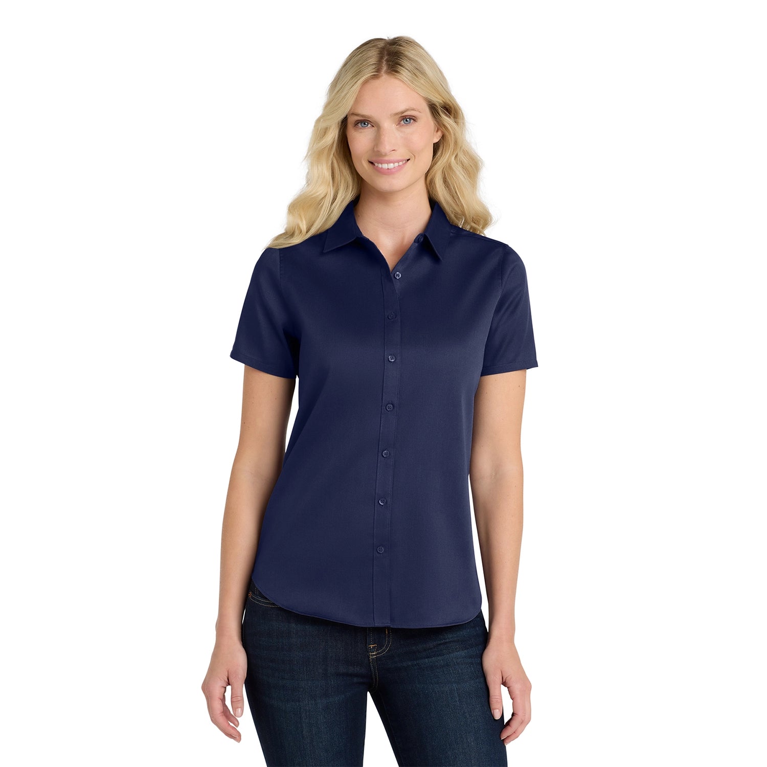 Port Authority Women's Short Sleeve SuperPro React Embroidered Twill Shirt