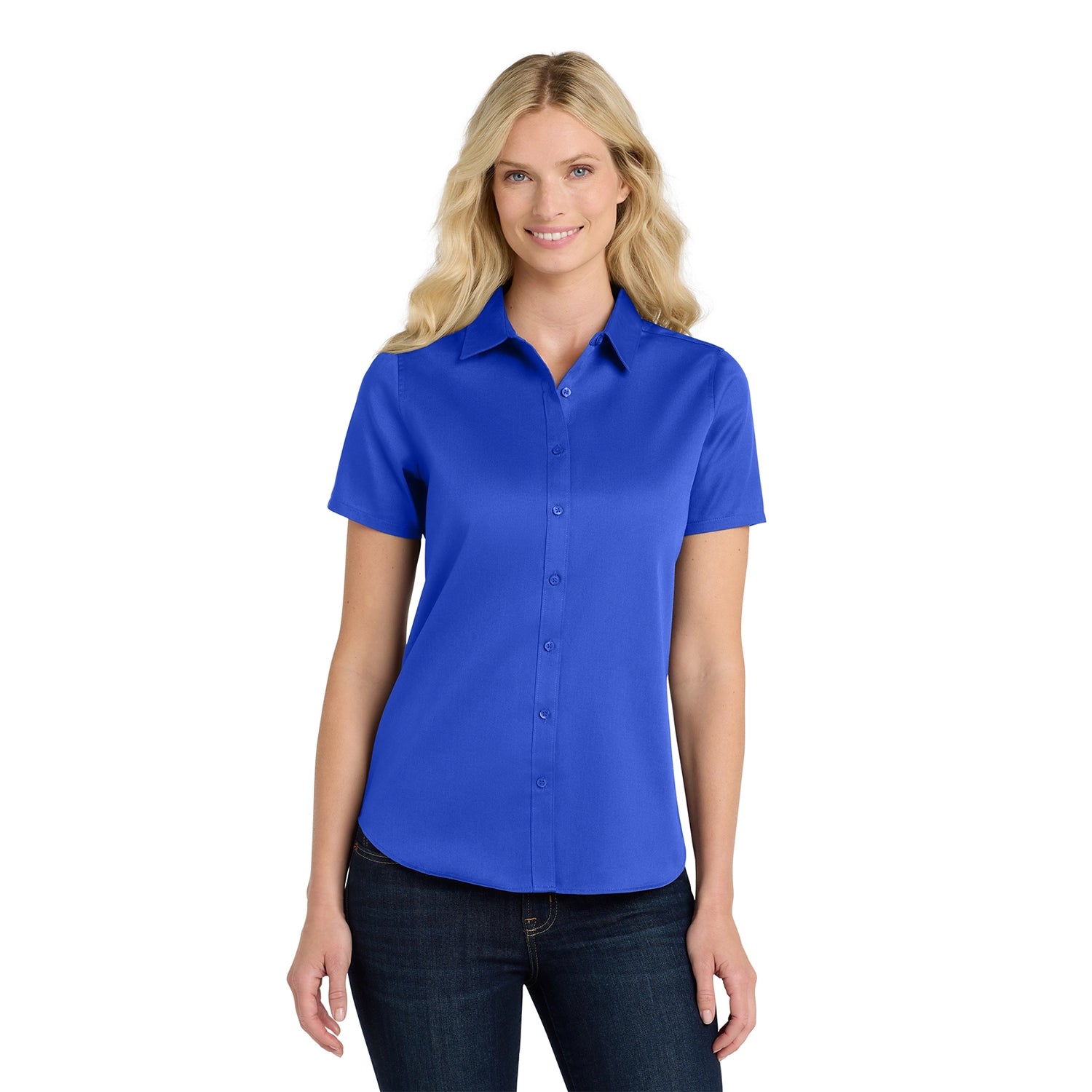 Port Authority Women's Short Sleeve SuperPro React Embroidered Twill Shirt