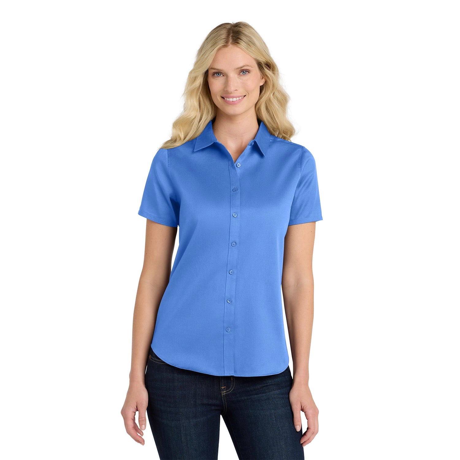 Port Authority Women's Short Sleeve SuperPro React Embroidered Twill Shirt