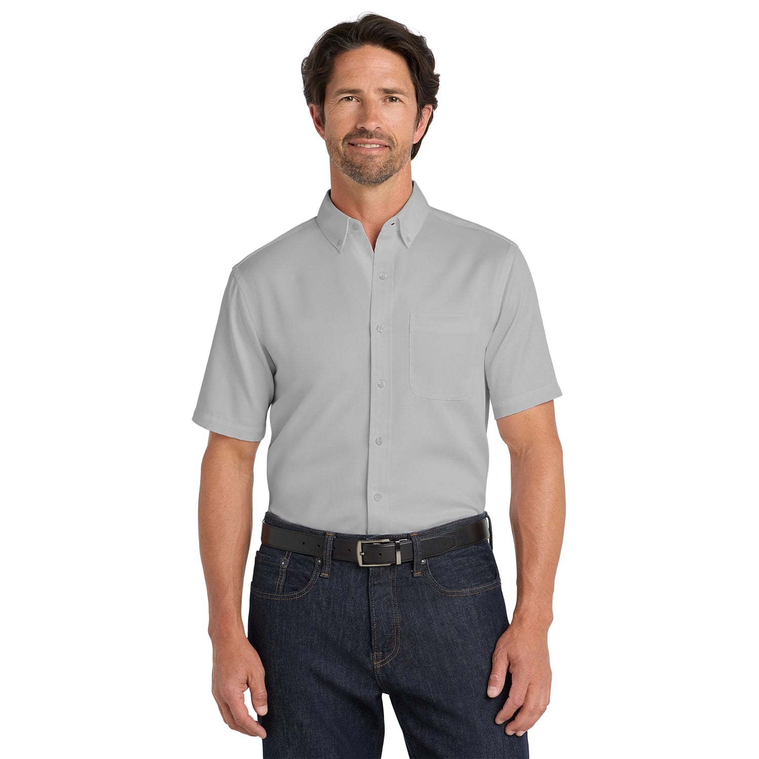 Port Authority Short Sleeve SuperPro React Embroidered Twill Shirt
