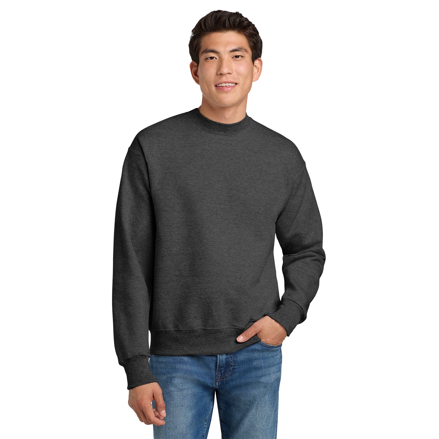 Hanes Ultimate Cotton - Crewneck Sweatshirt Decorated - Charcoal Black Heather