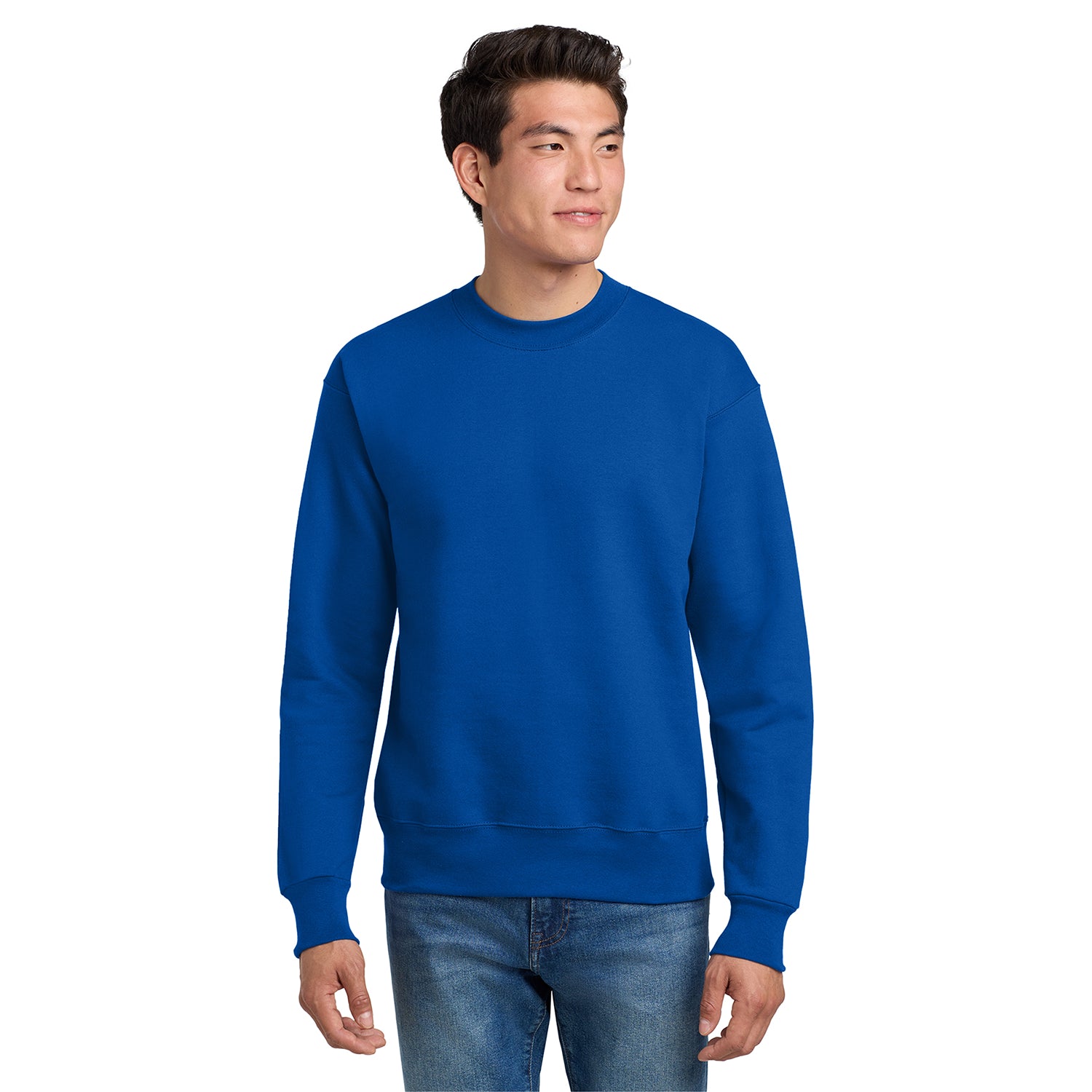 Hanes Ultimate Cotton - Crewneck Sweatshirt Decorated - Deep Royal Blue