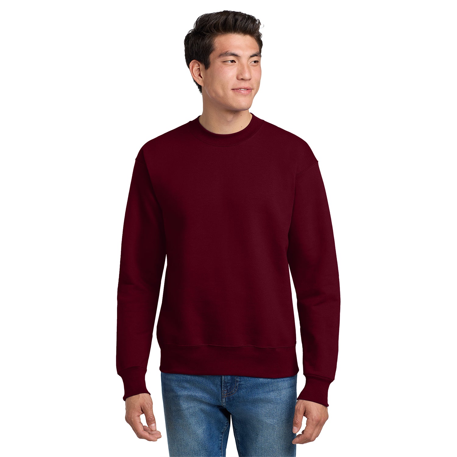 Hanes Ultimate Cotton - Crewneck Sweatshirt Decorated - Maroon Red