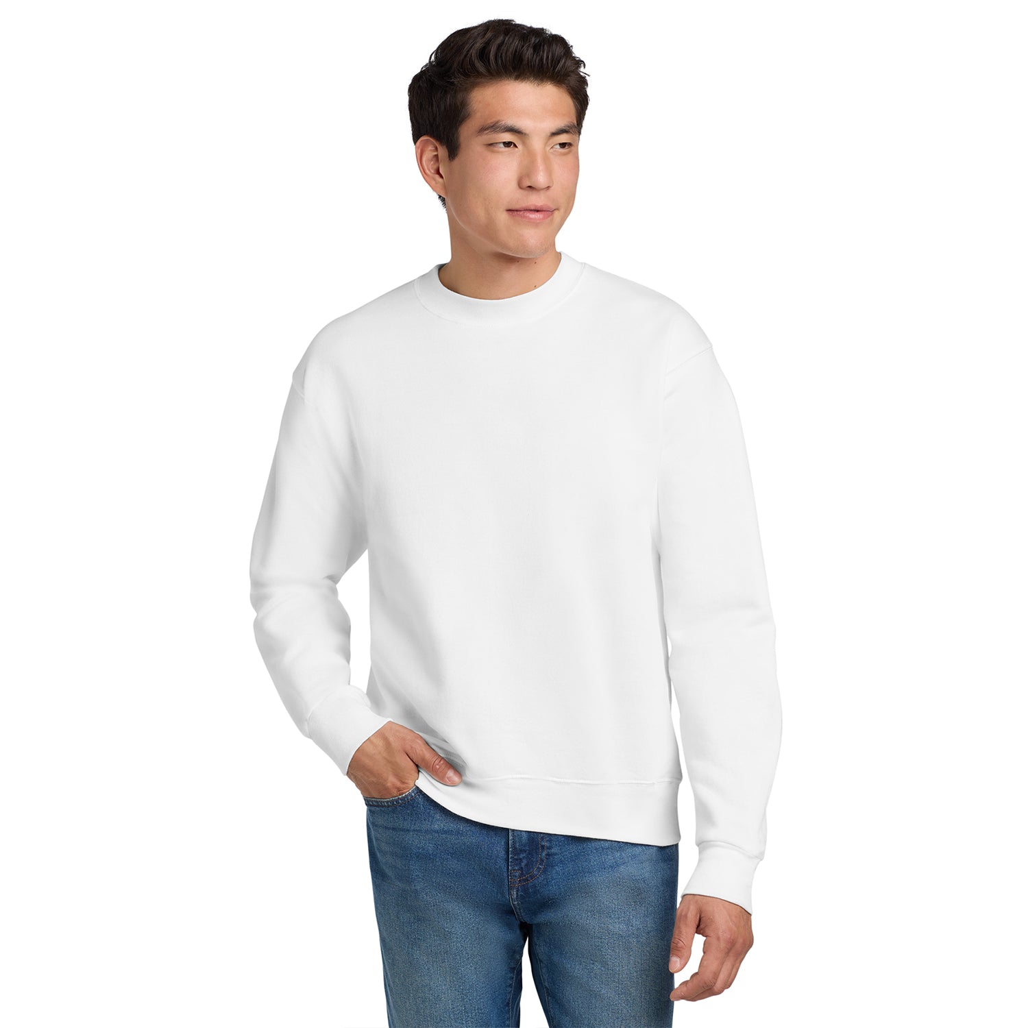 Hanes Ultimate Cotton - Crewneck Sweatshirt Decorated - White