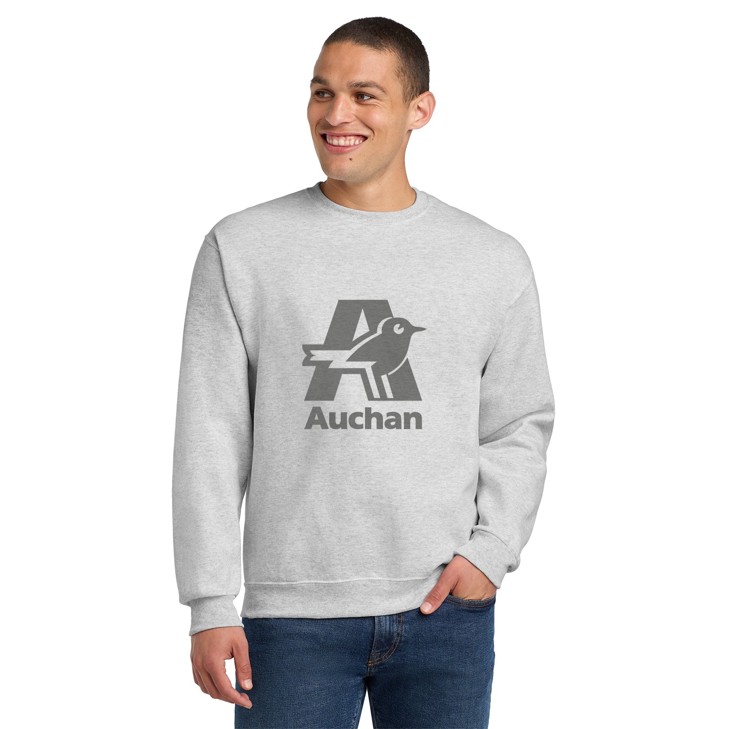 Jerzees NuBlend Crewneck Sweatshirt Decorated - Ash Grey