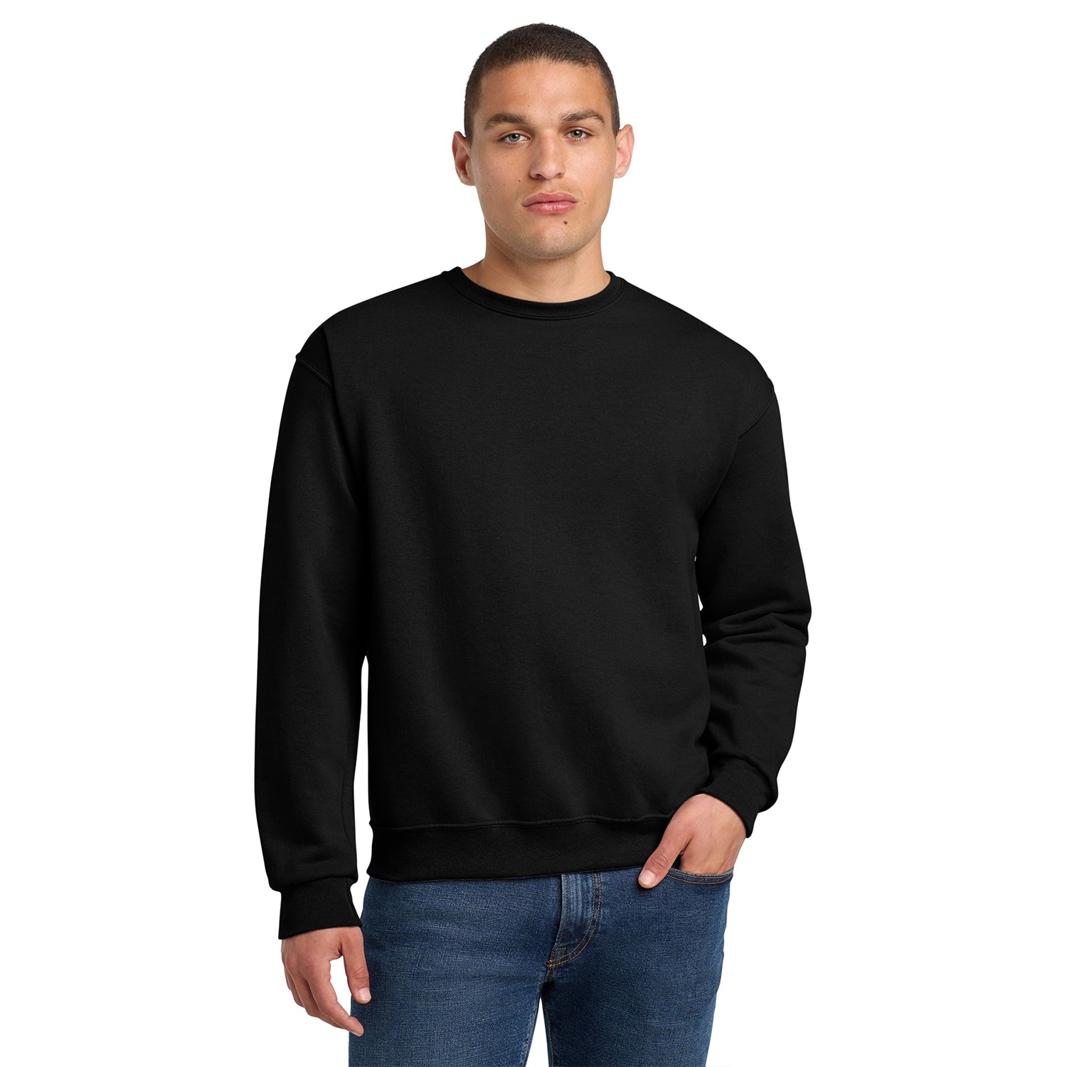 Jerzees NuBlend Crewneck Sweatshirt Decorated - Black