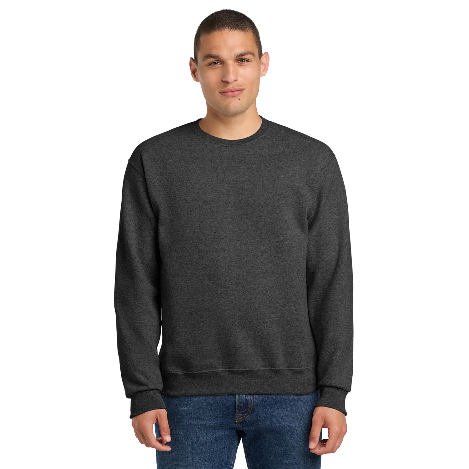 Jerzees NuBlend Crewneck Sweatshirt Decorated - Black Heather