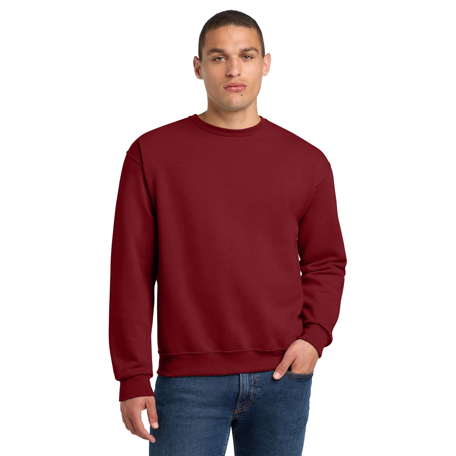Jerzees NuBlend Crewneck Sweatshirt Decorated - Cardinal Red