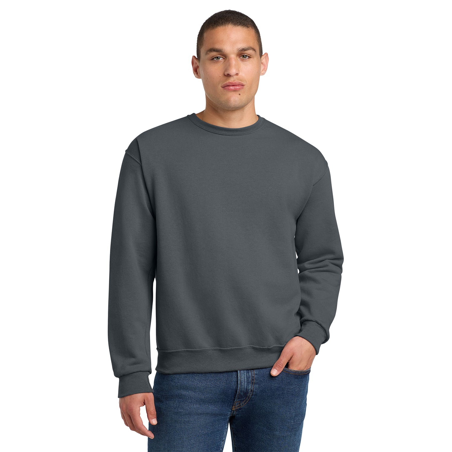 Jerzees NuBlend Crewneck Sweatshirt Decorated - Charcoal Grey