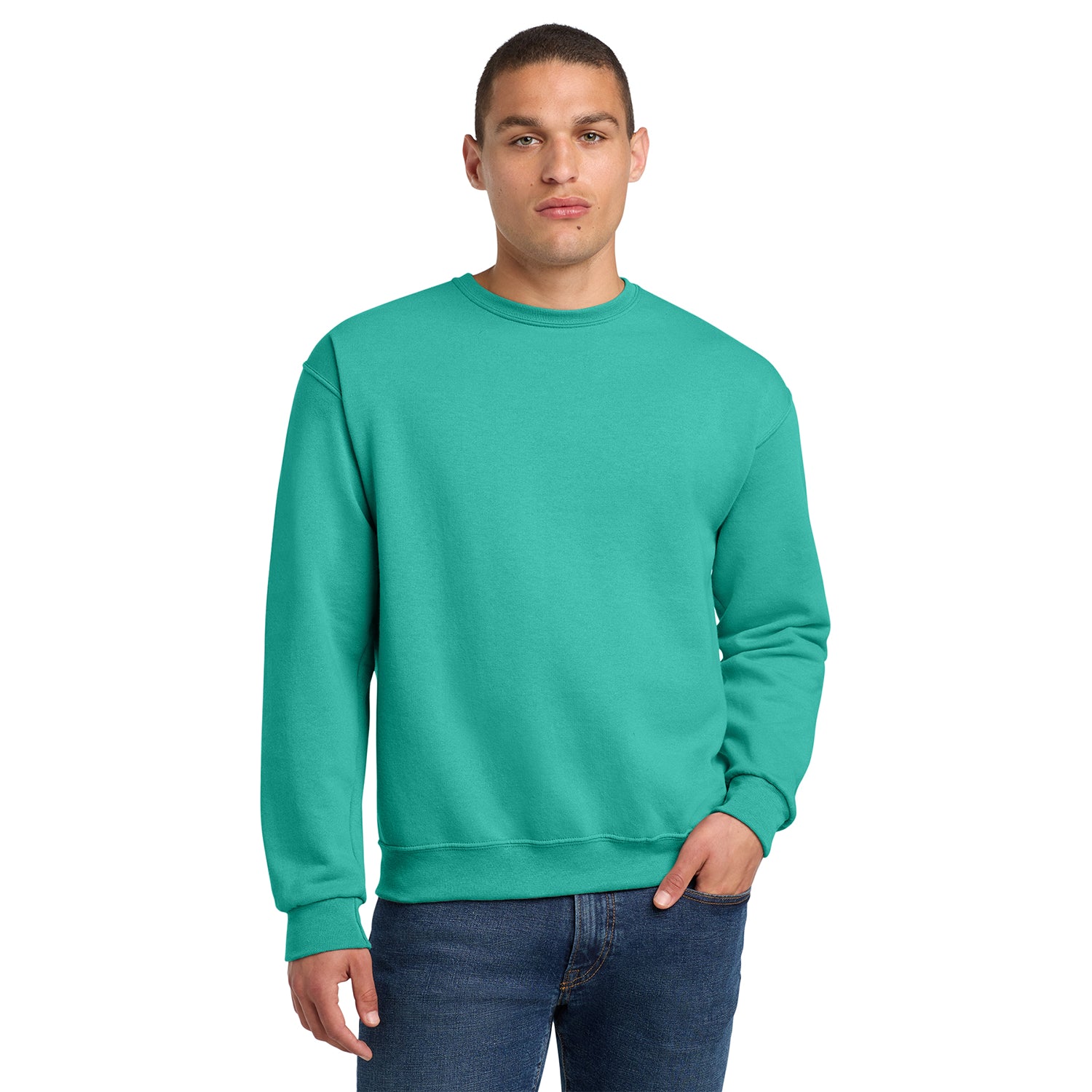 Jerzees NuBlend Crewneck Sweatshirt Decorated - Cool Mint Green
