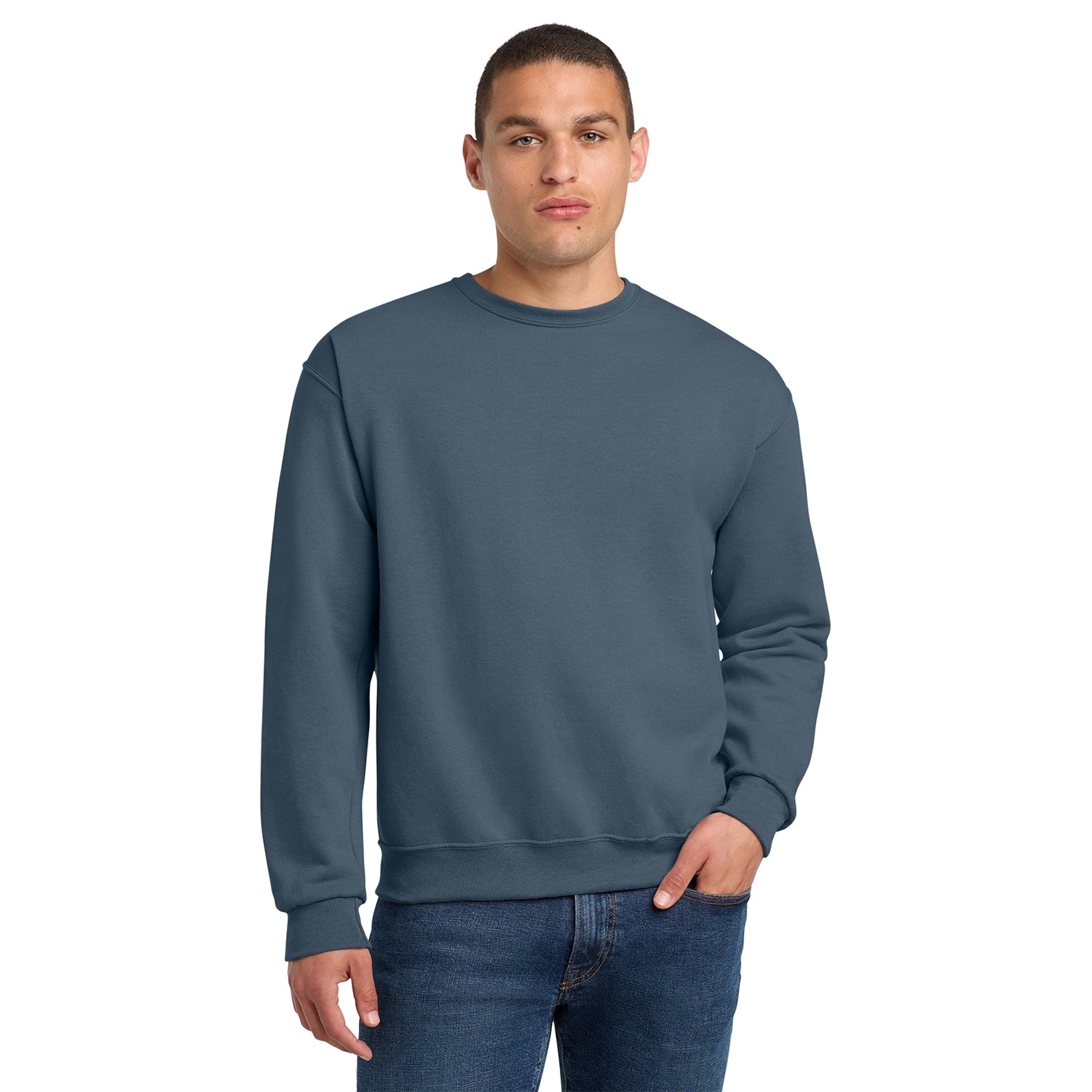 Jerzees NuBlend Crewneck Sweatshirt Decorated - Denim Blue