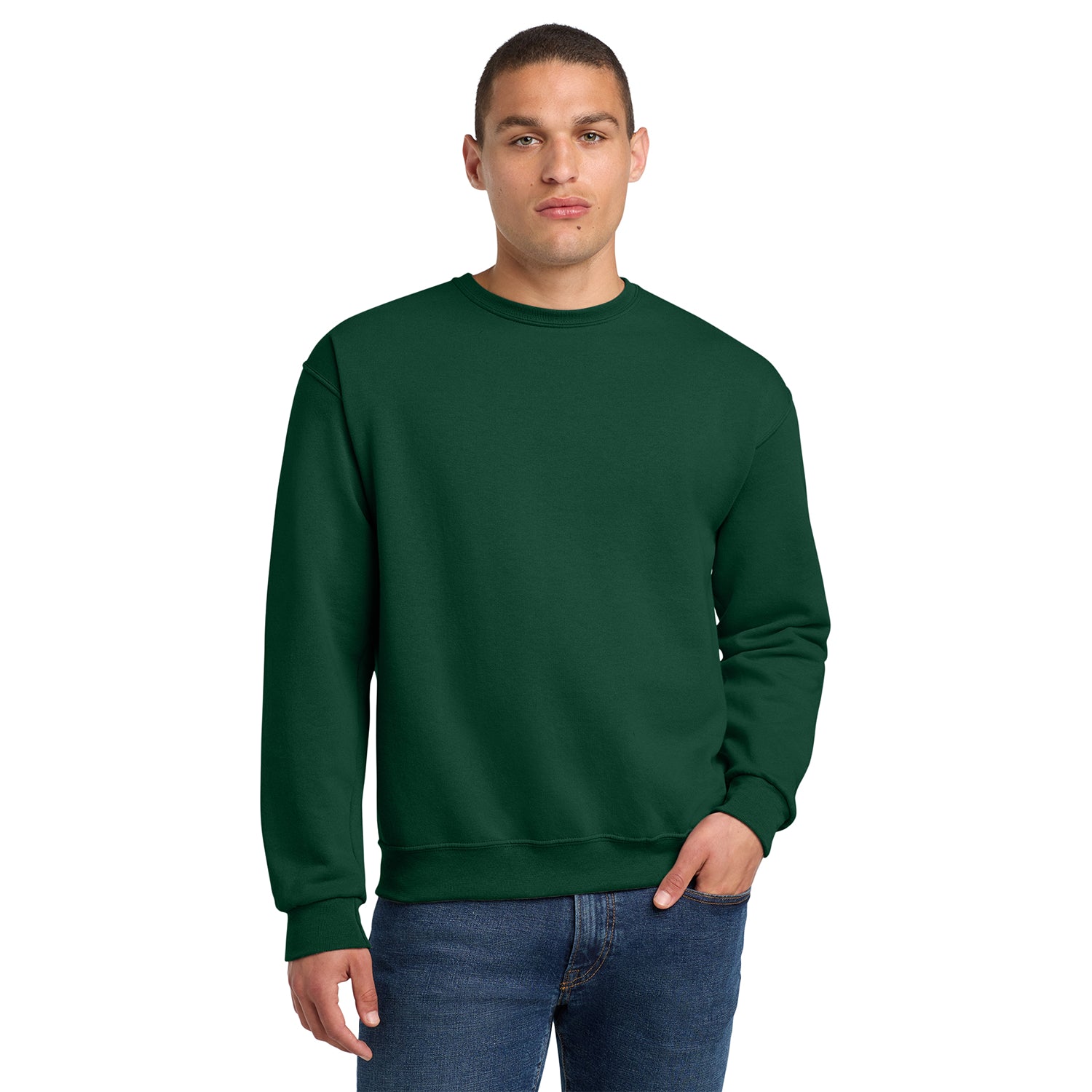 Jerzees NuBlend Crewneck Sweatshirt Decorated - Forest Green
