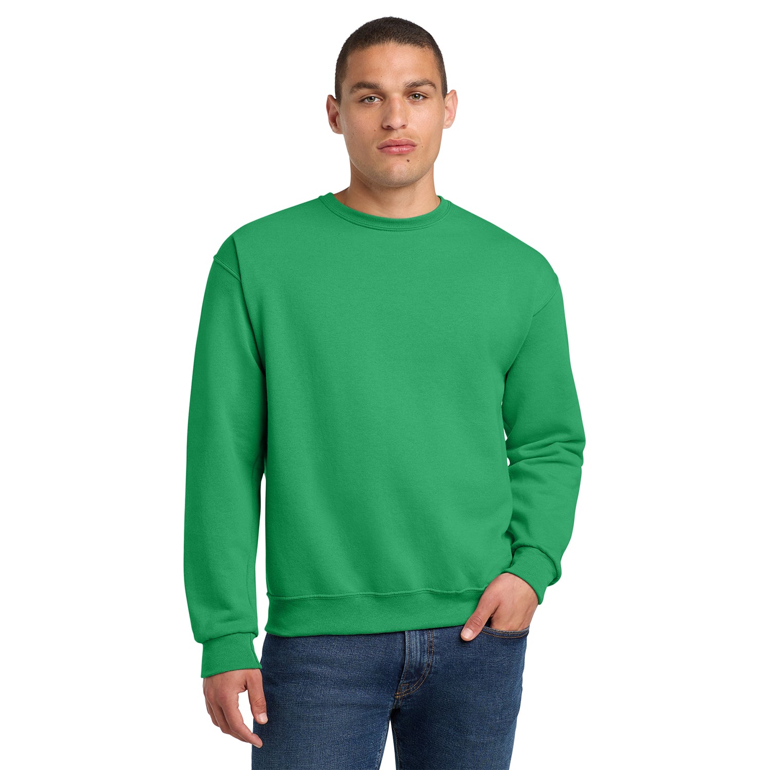 Jerzees NuBlend Crewneck Sweatshirt Decorated - Kelly Green