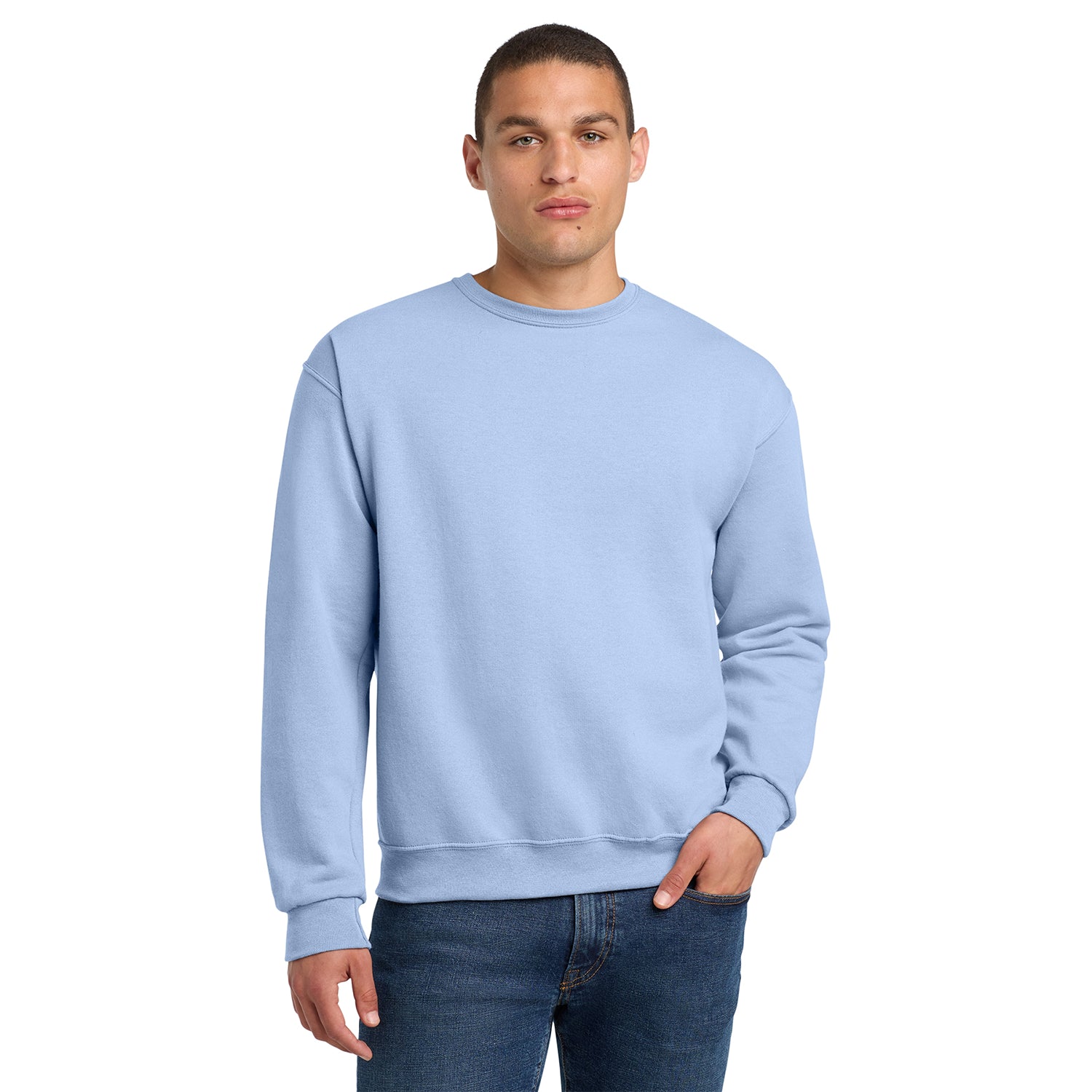 Jerzees NuBlend Crewneck Sweatshirt Decorated - Light Blue