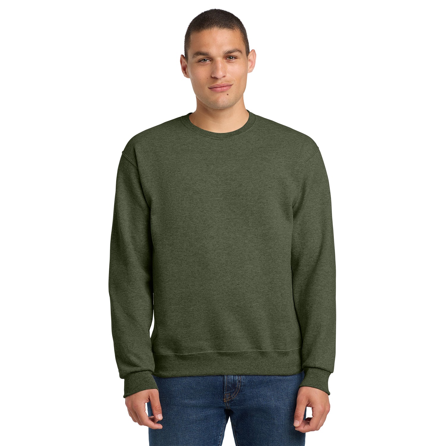 Jerzees NuBlend Crewneck Sweatshirt Decorated - Military Green Heather