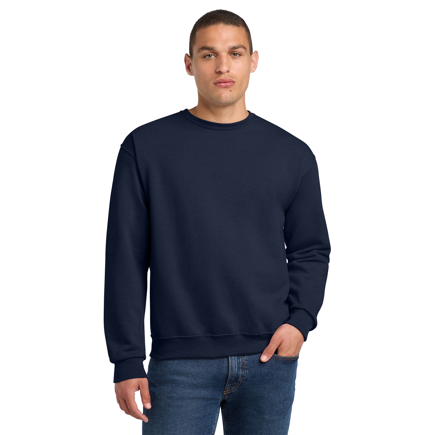 Jerzees NuBlend Crewneck Sweatshirt Decorated - Navy Blue