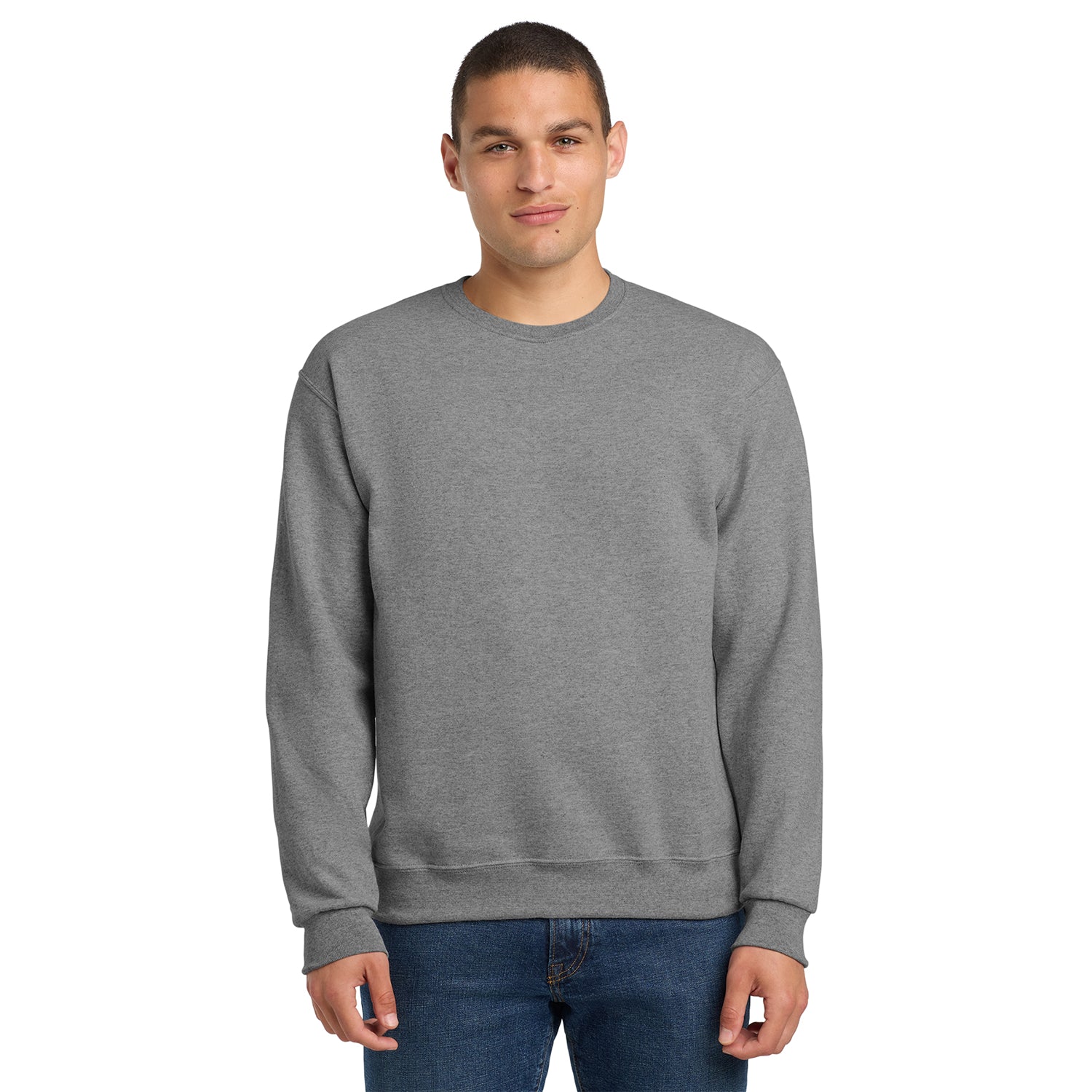 Jerzees NuBlend Crewneck Sweatshirt Decorated - Oxford Grey