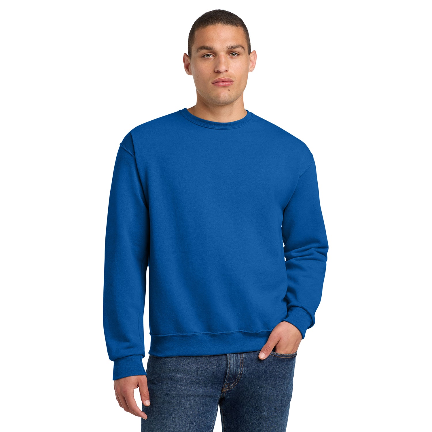 Jerzees NuBlend Crewneck Sweatshirt Decorated - Royal Blue