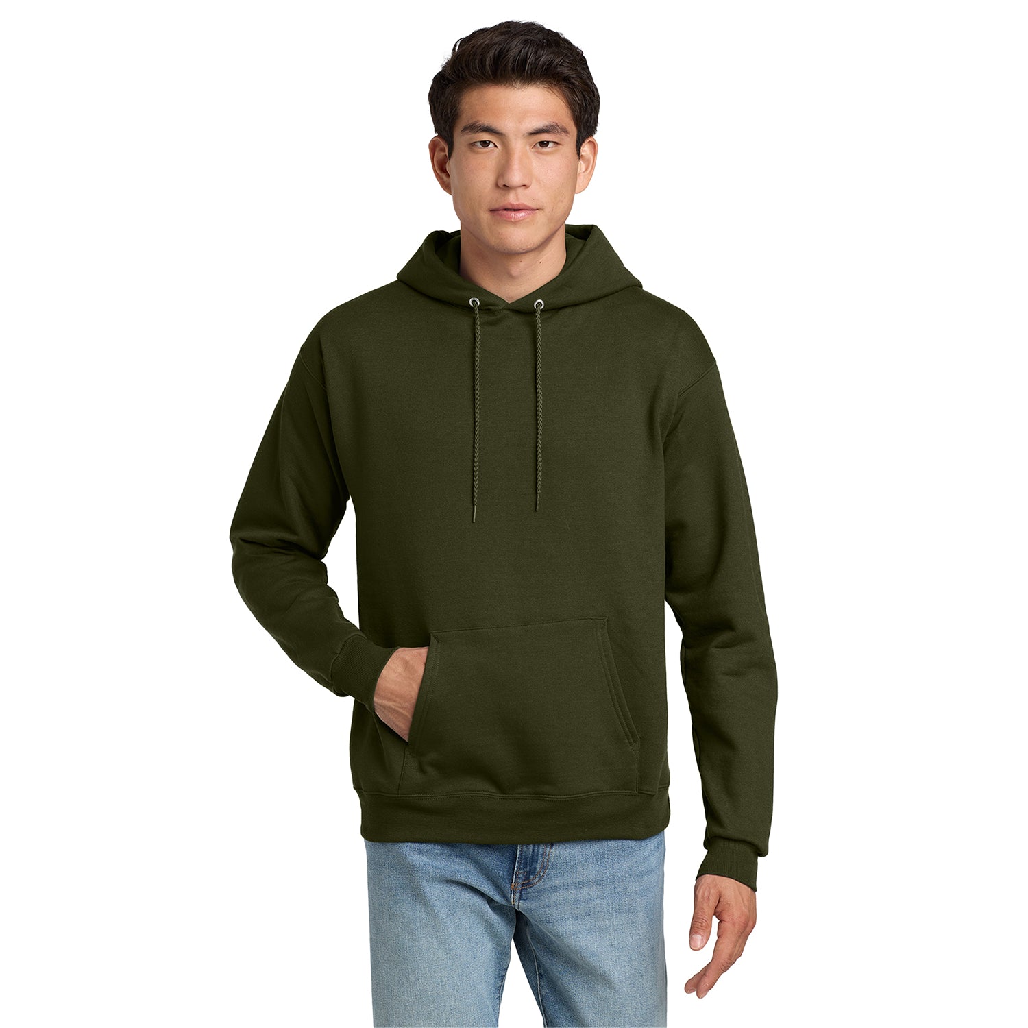 Hanes EcoSmart - Pullover Hooded Sweatshirt Decorated - Fatigue Green
