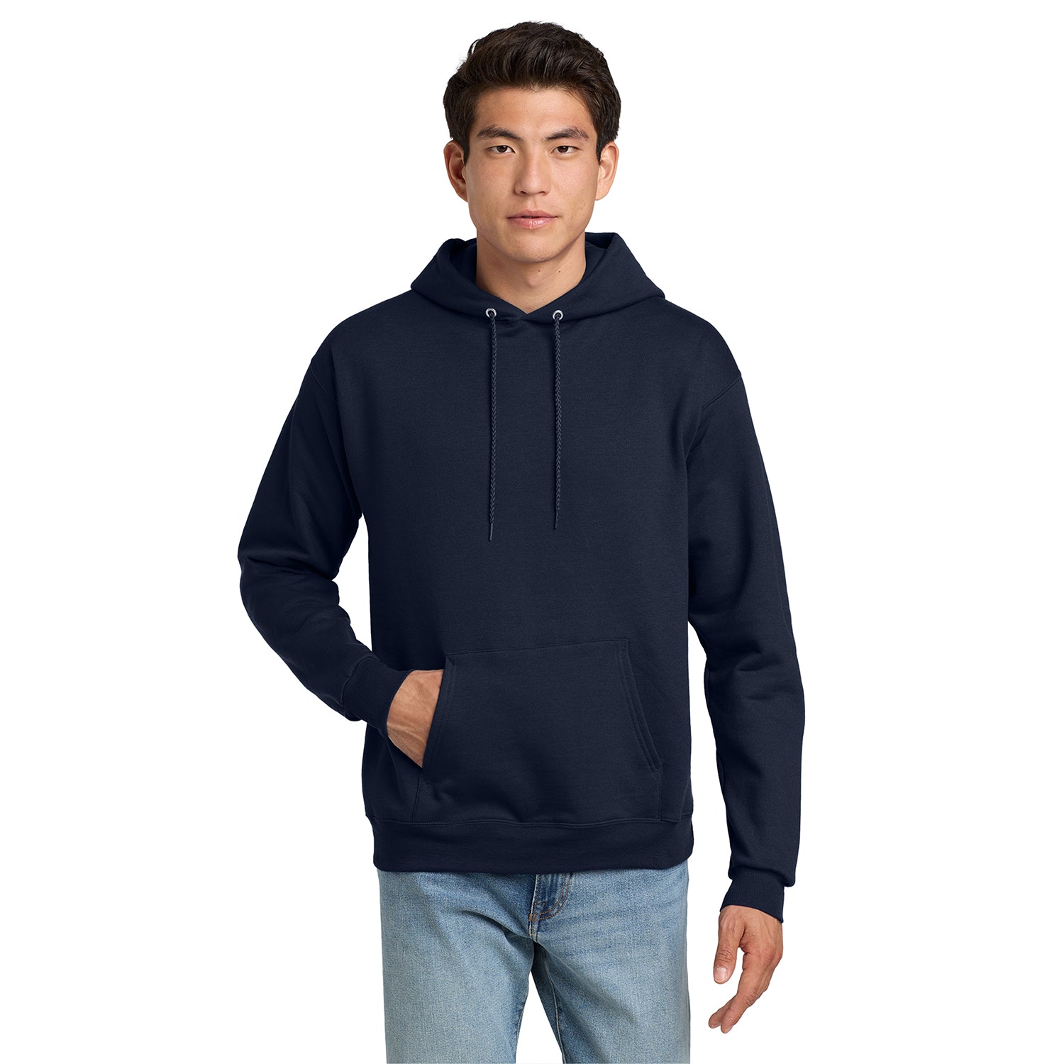Hanes EcoSmart - Pullover Hooded Sweatshirt Decorated - Navy Blue