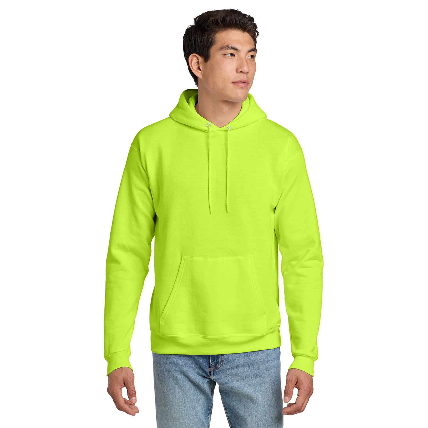 Hanes EcoSmart - Pullover Hooded Sweatshirt Decorated - Safety Green