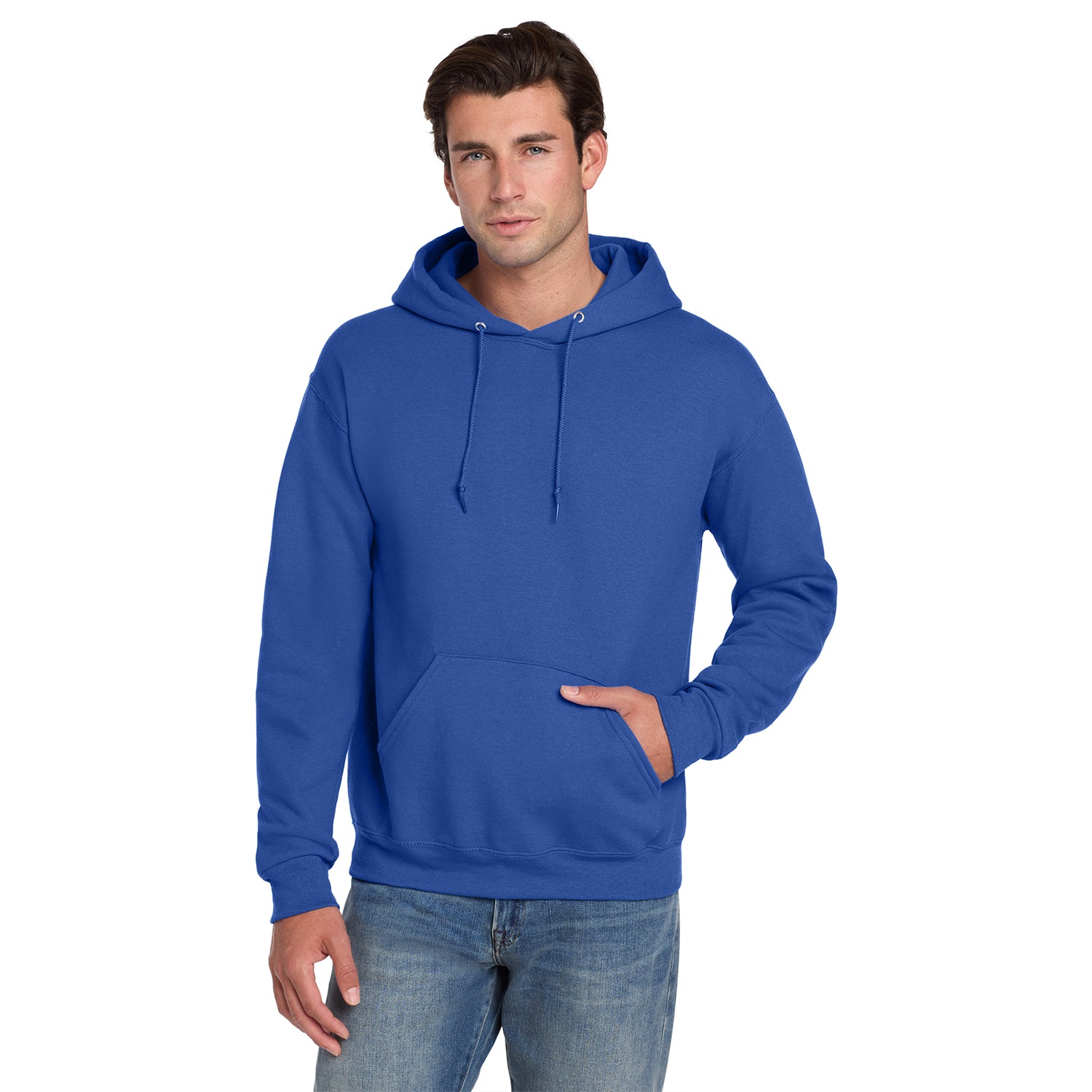 Jerzees Super Sweats NuBlend Pullover Hooded Sweatshirt Decorated - Royal Blue