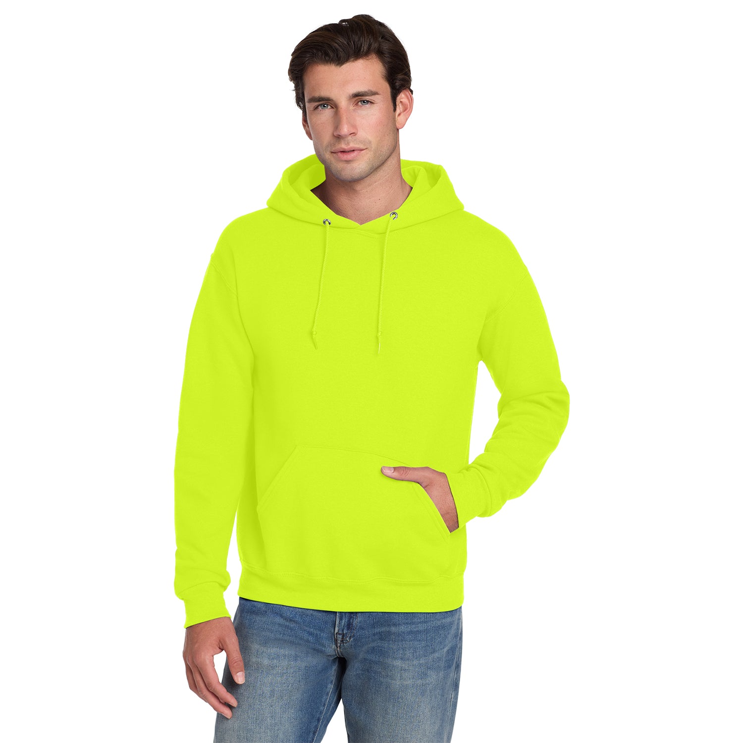 Jerzees Super Sweats NuBlend Pullover Hooded Sweatshirt Decorated - Safety Orange