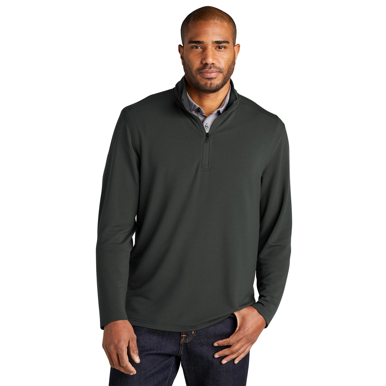 Port Authority Microterry 1/4Zip Embroidered Pullover