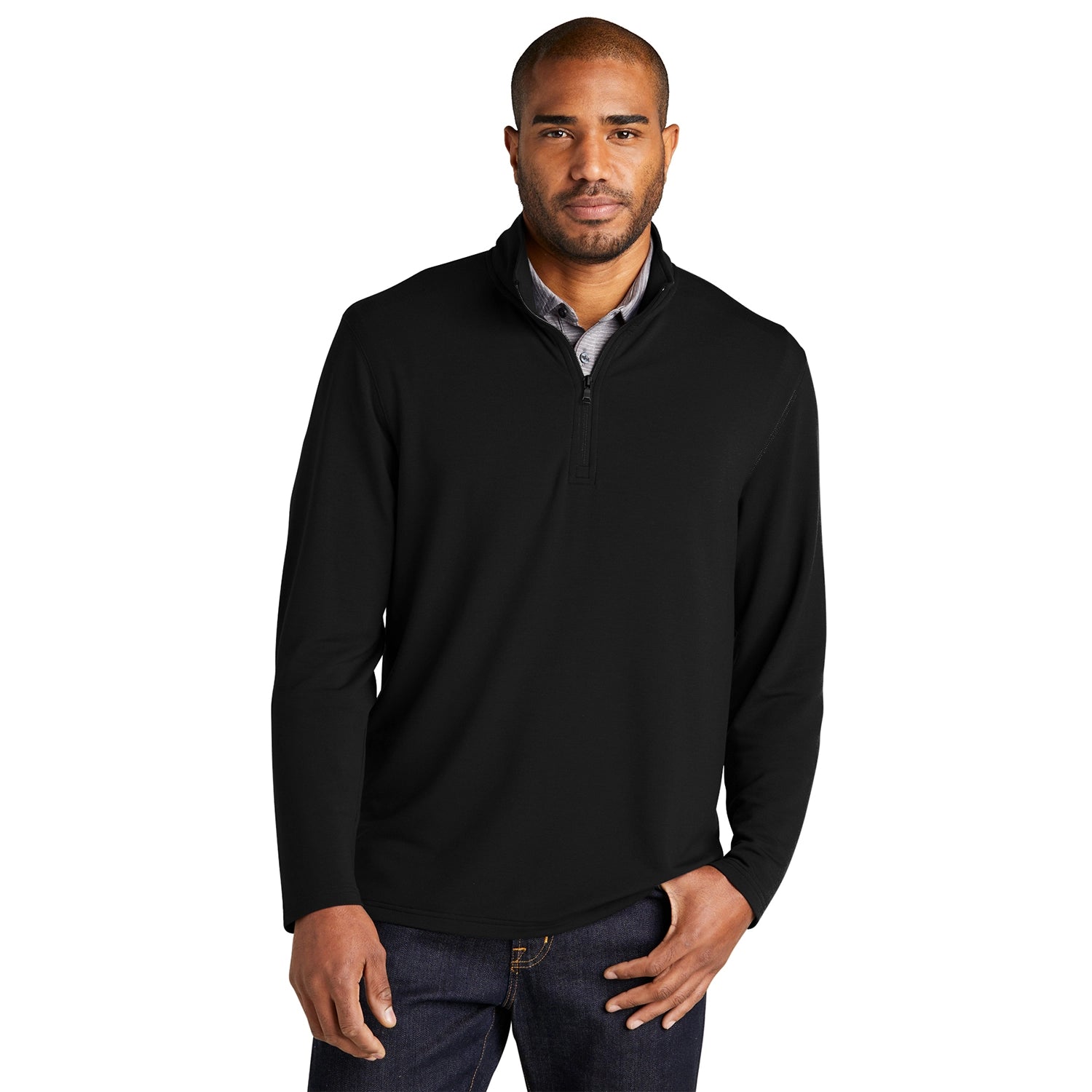 Port Authority Microterry 1/4Zip Embroidered Pullover