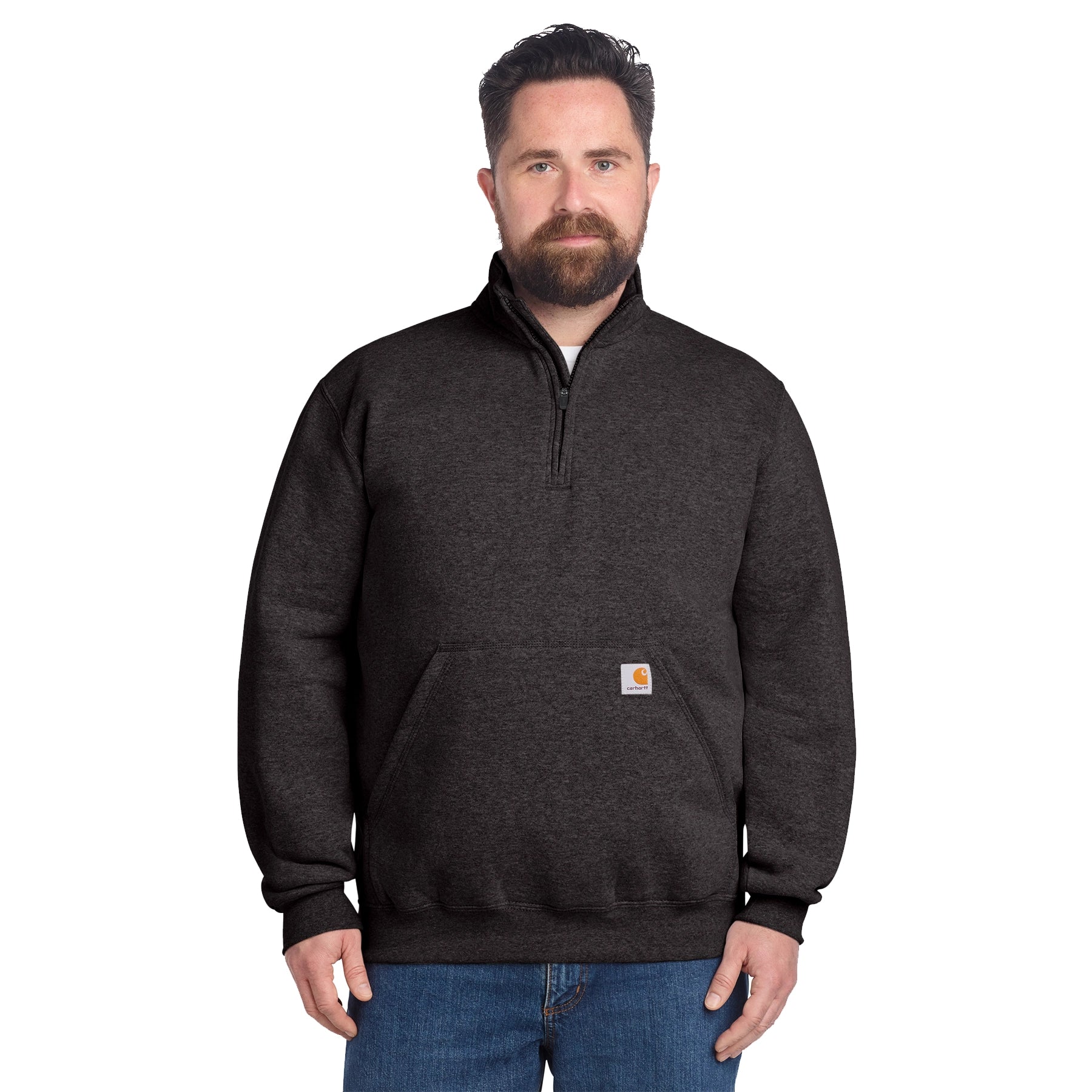Carhartt Midweight 1/4Zip Mock Neck Embroidered Sweatshirt