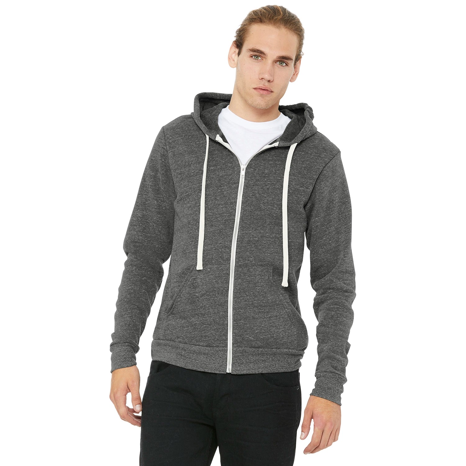 BELLA+CANVAS Decorated Unisex Triblend Sponge Fleece FullZip Hoodie