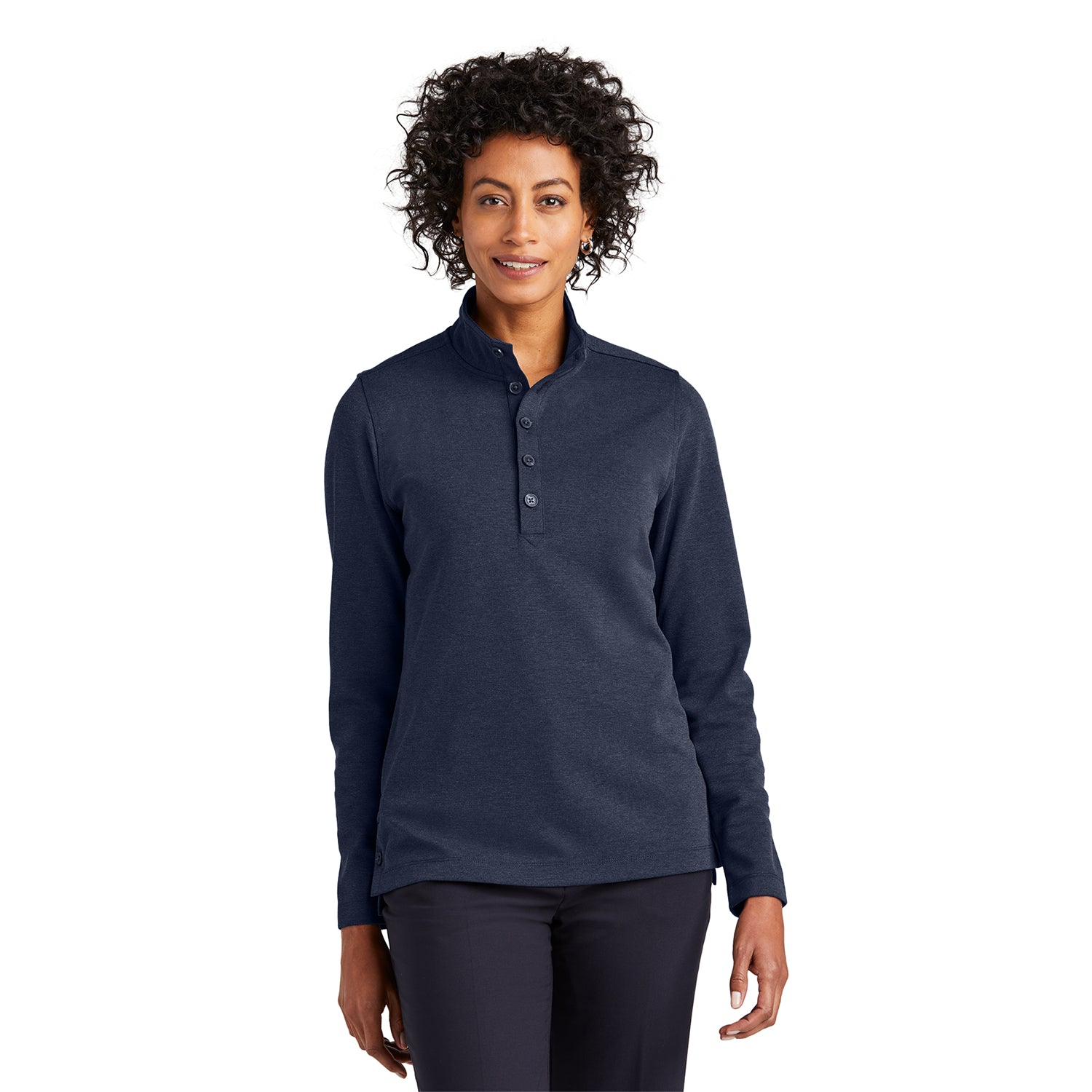 Brooks Brothers Women's Mid-Layer Stretch 1/2-Button Embroidered